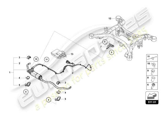 a part diagram from the Lamborghini Urus parts catalogue