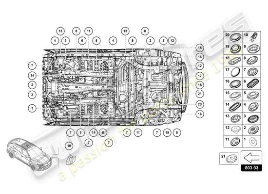 a part diagram from the Lamborghini Urus S (2023) parts catalogue