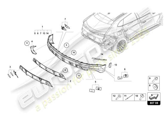 a part diagram from the Lamborghini Urus parts catalogue