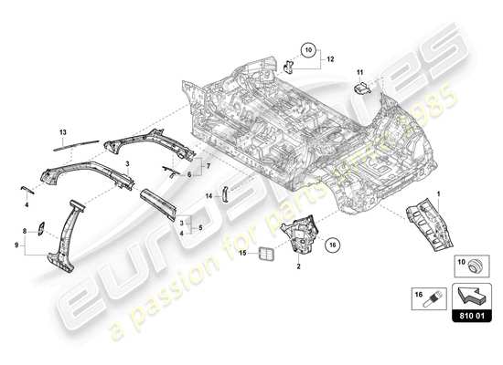 a part diagram from the Lamborghini Urus S (2023) parts catalogue