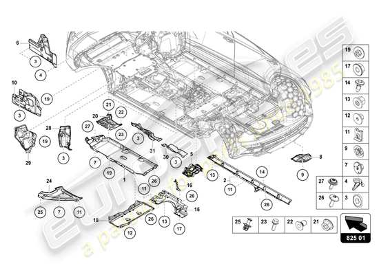 a part diagram from the Lamborghini Urus parts catalogue