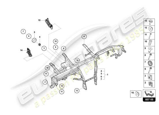 a part diagram from the Lamborghini Urus S (2023) parts catalogue