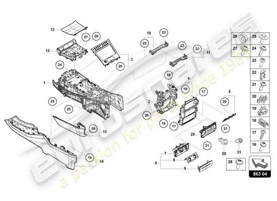 a part diagram from the Lamborghini Urus parts catalogue