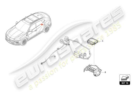 a part diagram from the Lamborghini Urus parts catalogue