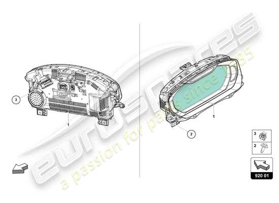 a part diagram from the Lamborghini Urus S (2023) parts catalogue