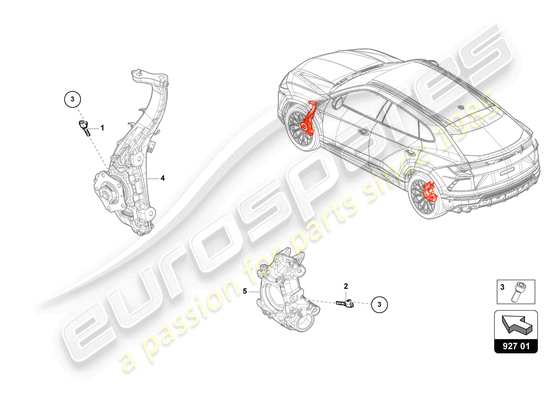 a part diagram from the Lamborghini Urus parts catalogue