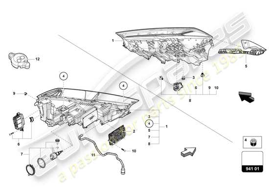 a part diagram from the Lamborghini Urus parts catalogue