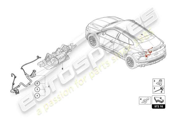 a part diagram from the Lamborghini Urus parts catalogue