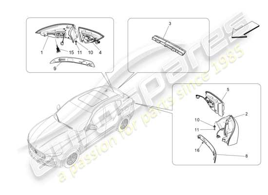 a part diagram from the Maserati Levante GTS (2020) parts catalogue