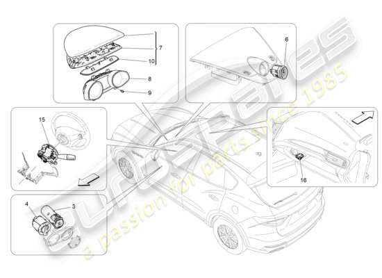 a part diagram from the Maserati Levante GTS (2020) parts catalogue