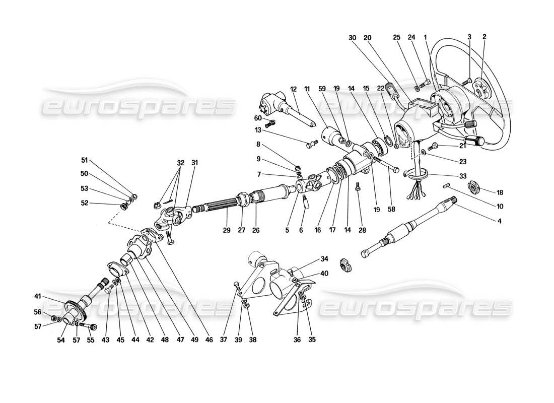 Ferrari 328 (1985) Steering Column Parts Diagram