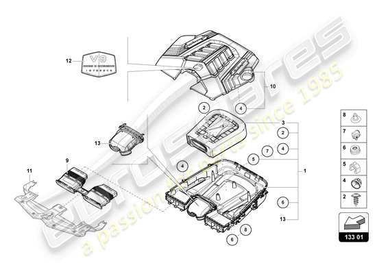 a part diagram from the Lamborghini Urus parts catalogue