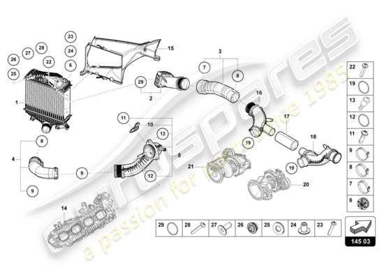 a part diagram from the Lamborghini Urus parts catalogue