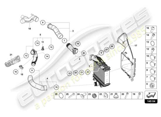 a part diagram from the Lamborghini Urus parts catalogue