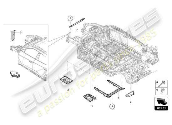 a part diagram from the Lamborghini Urus parts catalogue