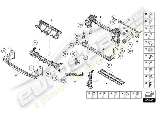 a part diagram from the Lamborghini Urus parts catalogue