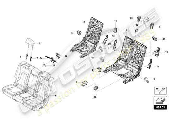 a part diagram from the Lamborghini Urus parts catalogue