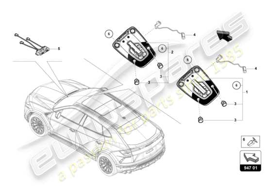 a part diagram from the Lamborghini Urus (2022) parts catalogue