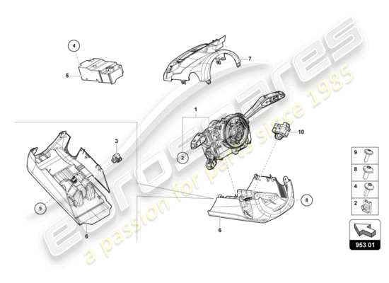 a part diagram from the Lamborghini Urus parts catalogue