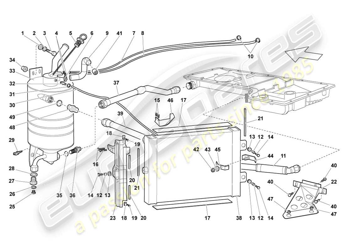 Lamborghini LP640 Coupe (2007) OIL COOLER Parts Diagram