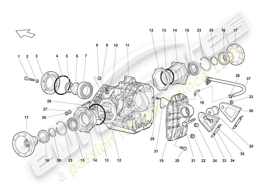 Lamborghini LP640 Coupe (2007) HOUSING FOR DIFFERENTIAL Parts Diagram
