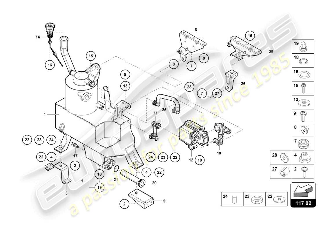 Lamborghini Sian Roadster (2021) OIL CONTAINER Part Diagram
