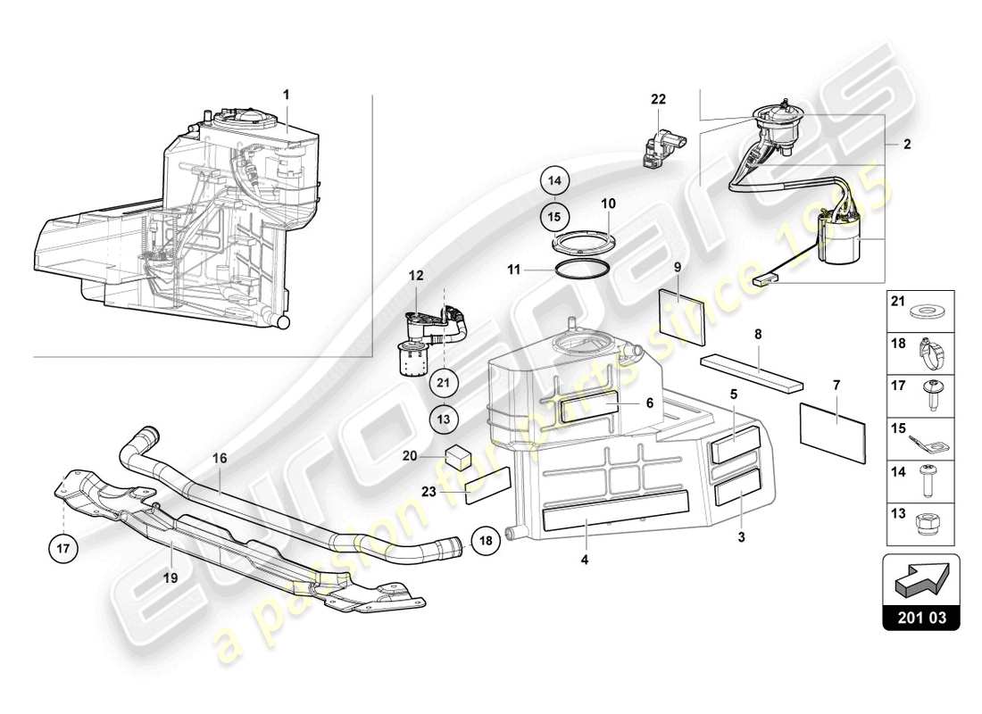 Lamborghini Sian Roadster (2021) FUEL TANK RIGHT Part Diagram