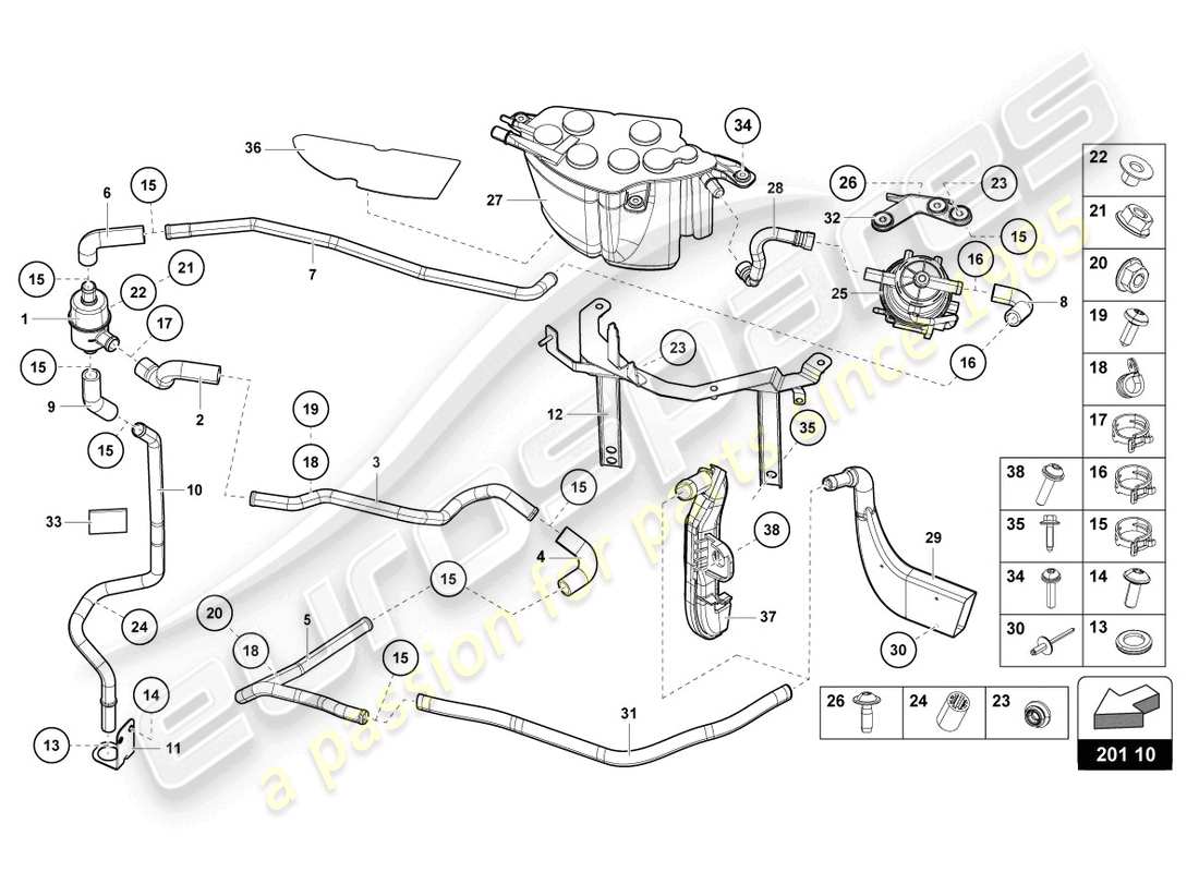 Lamborghini Sian Roadster (2021) ACTIVATED CARBON FILTER SYSTEM Part Diagram