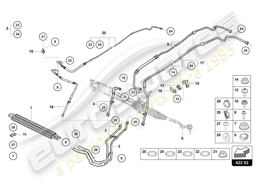 Lamborghini Sian Roadster (2021) POWER STEERING Part Diagram