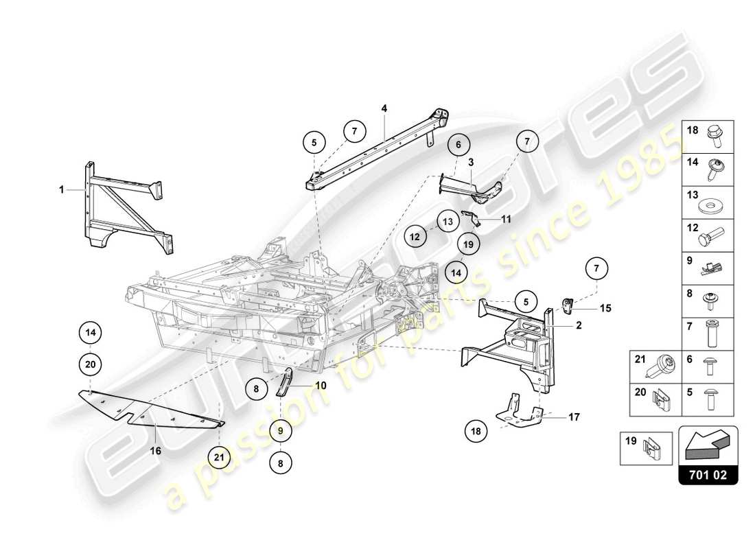 Lamborghini Sian Roadster (2021) TRIM FRAME FRONT PART Part Diagram