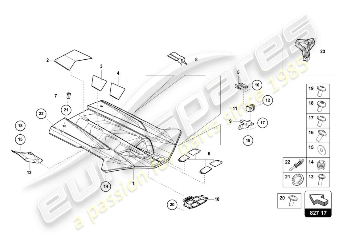 Lamborghini Sian Roadster (2021) ENGINE COMPARTMENT LID Part Diagram