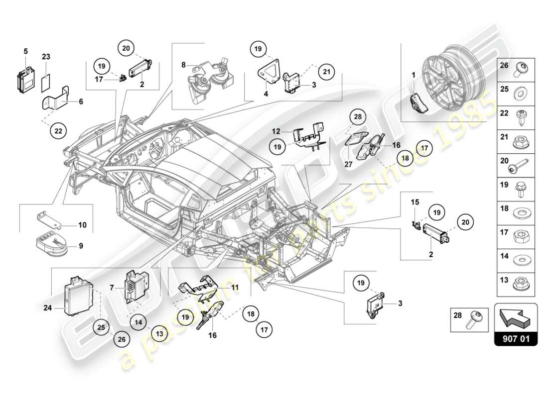 Lamborghini Sian Roadster (2021) electrics Part Diagram