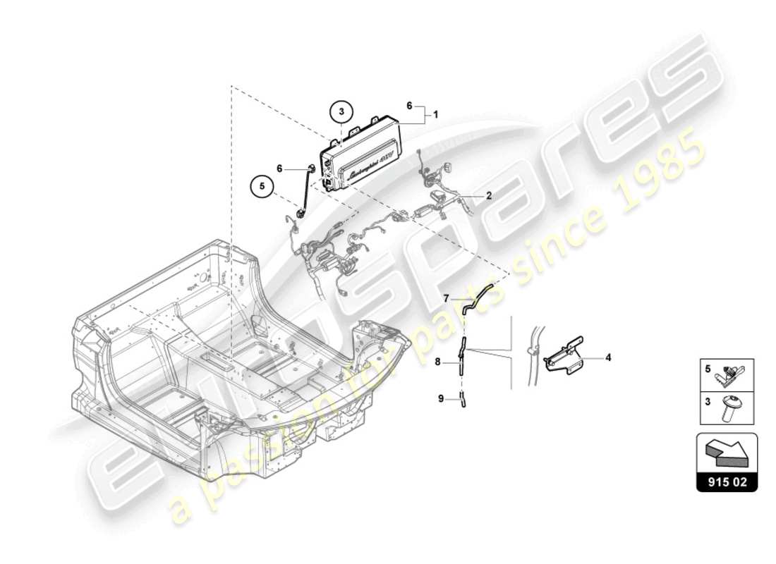 Lamborghini Sian Roadster (2021) AUXILIARY BATTERY Part Diagram