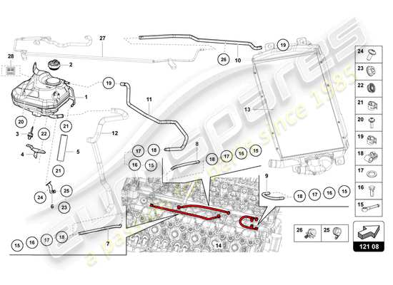 a part diagram from the Lamborghini Sian parts catalogue