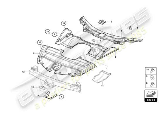 a part diagram from the Lamborghini Sian parts catalogue