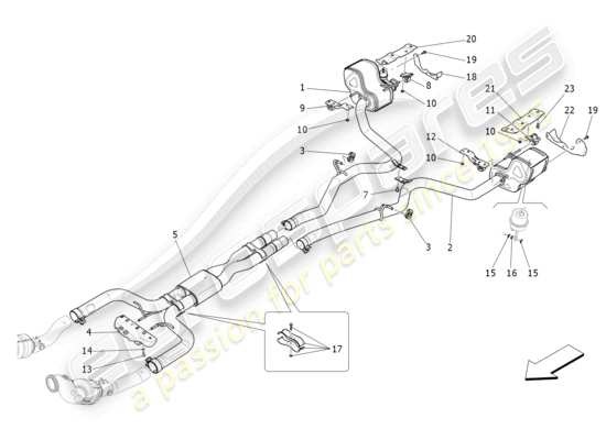 a part diagram from the Maserati Levante Modena (2022) parts catalogue