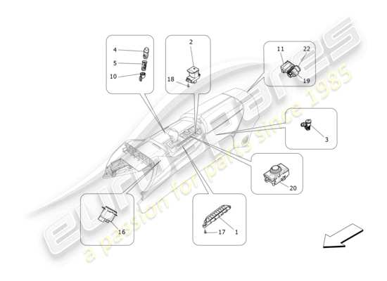 a part diagram from the Maserati Levante Modena (2022) parts catalogue