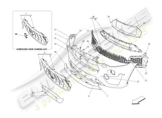 a part diagram from the Maserati Levante Modena (2022) parts catalogue