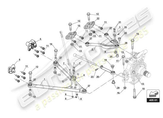 a part diagram from the Lamborghini Huracan Squadra Corse parts catalogue