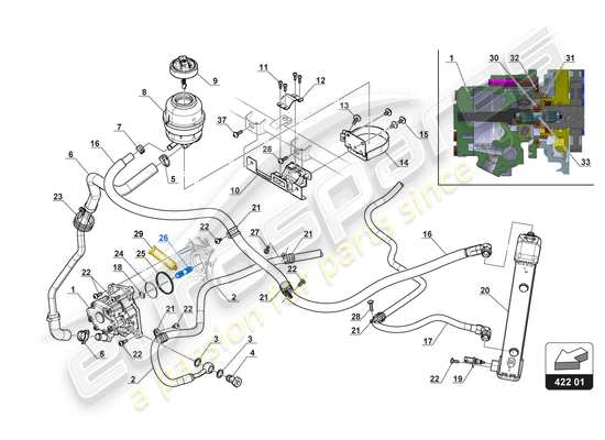 a part diagram from the Lamborghini Huracan Squadra Corse parts catalogue