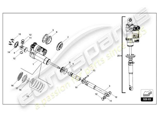 a part diagram from the Lamborghini Huracan Squadra Corse parts catalogue