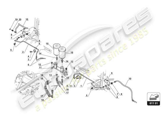 a part diagram from the Lamborghini Huracan Squadra Corse parts catalogue