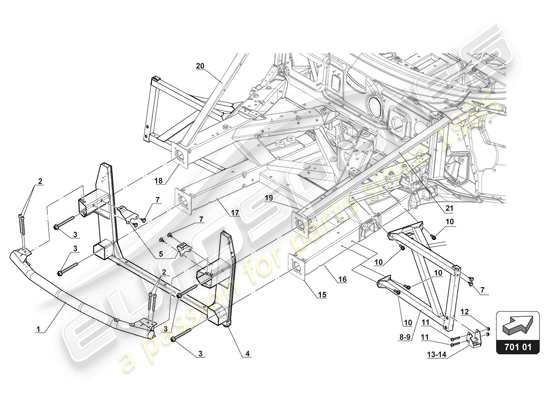 a part diagram from the Lamborghini Huracan Squadra Corse parts catalogue