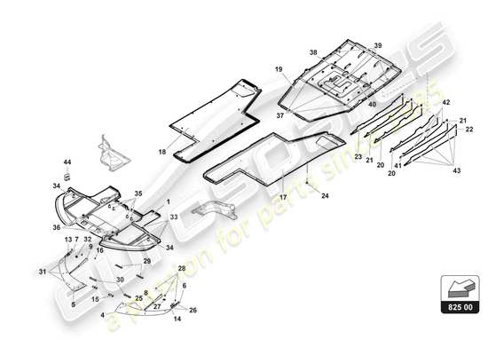 a part diagram from the Lamborghini Huracan Squadra Corse parts catalogue