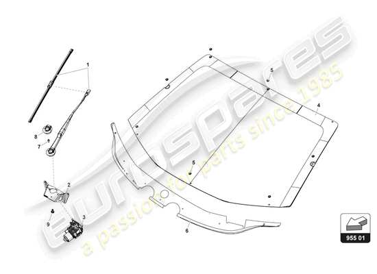 a part diagram from the Lamborghini Huracan Squadra Corse parts catalogue