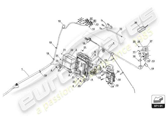 a part diagram from the Lamborghini Huracan Squadra Corse parts catalogue