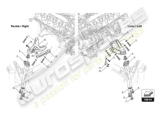 a part diagram from the Lamborghini Huracan Squadra Corse parts catalogue