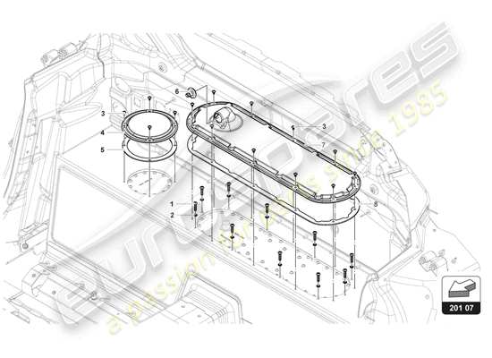 a part diagram from the Lamborghini Huracan Squadra Corse parts catalogue