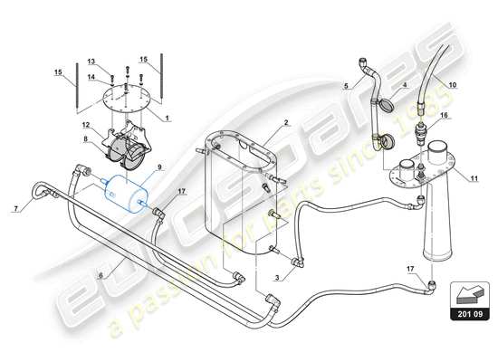 a part diagram from the Lamborghini Huracan Squadra Corse parts catalogue