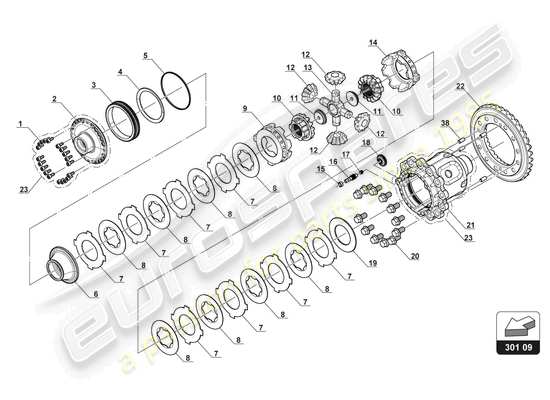 a part diagram from the Lamborghini Huracan Squadra Corse parts catalogue